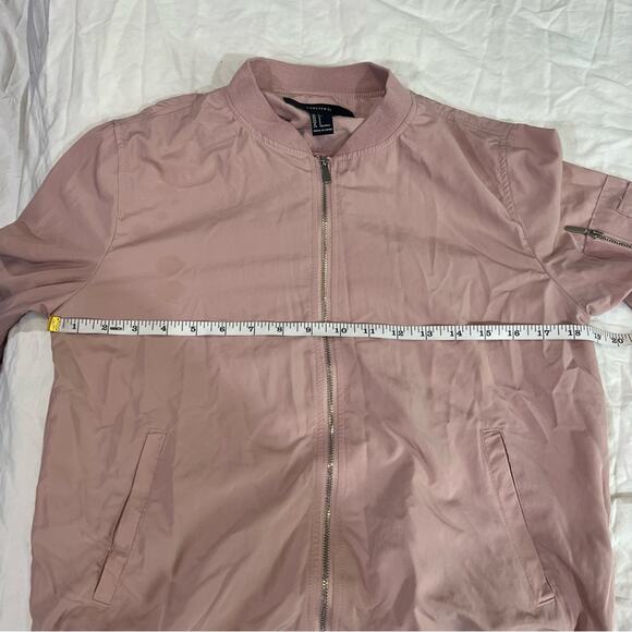 Forever 21 Lightweight Zip Up Bomber Jacket sz S Pink - Picture 5 of 12